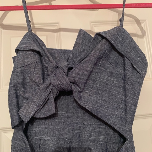 Denim romper with bow front and cut out - Picture 3 of 3